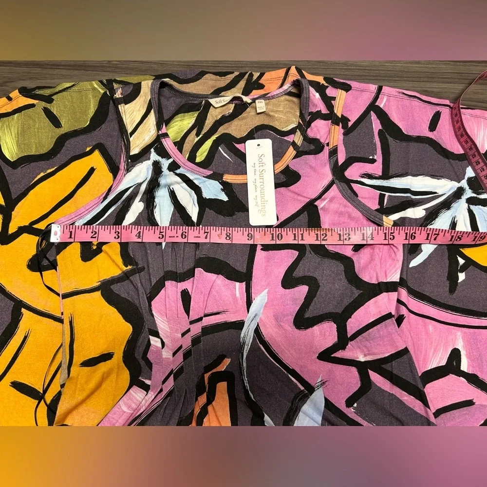 Soft Surroundings Maxi Joylyn maxi Dress, multi Leaf print Size PXS - NWT - Picture 5 of 6